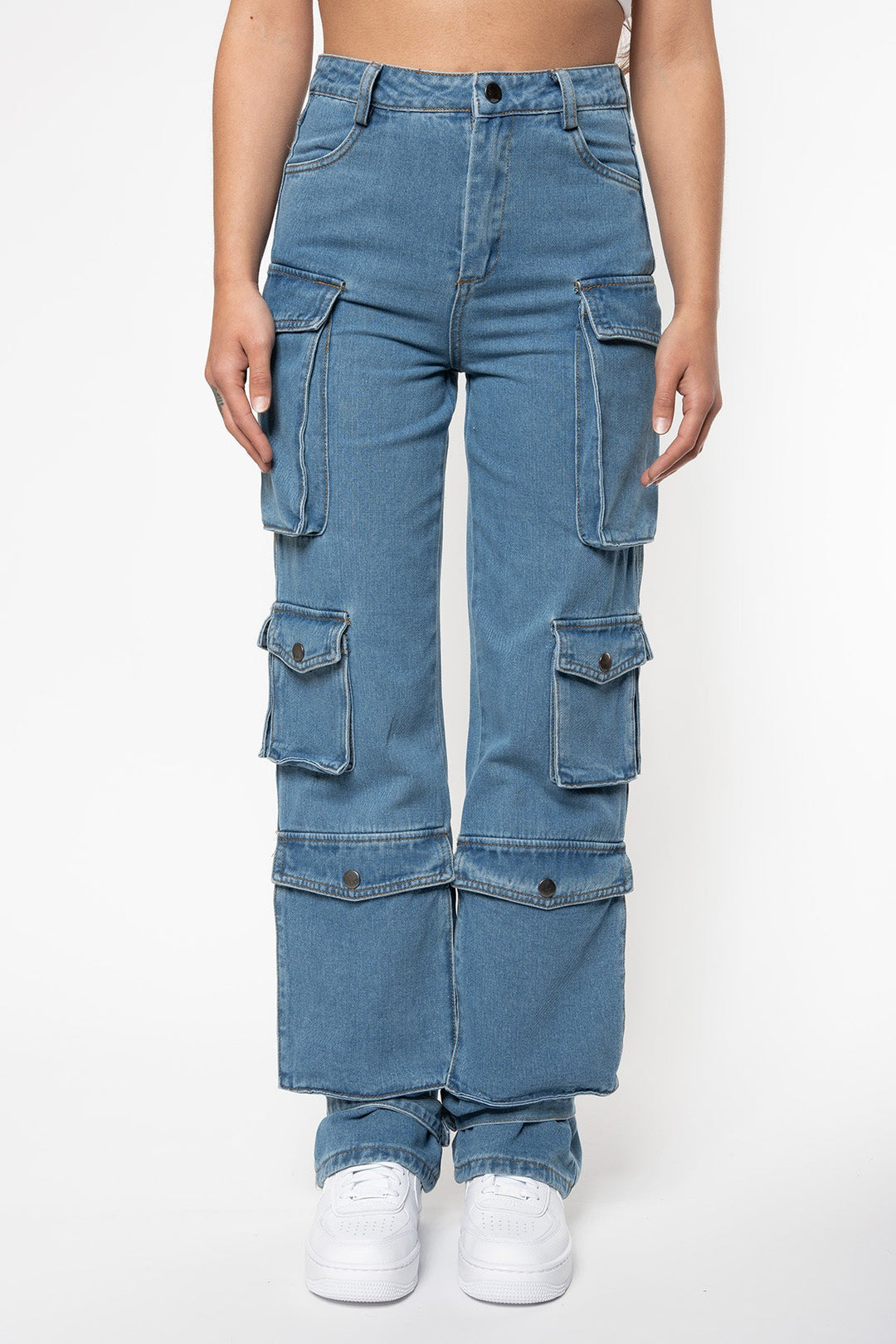 Brittany Multi Pocket Cargo Jeans Jeans Routines Fashion