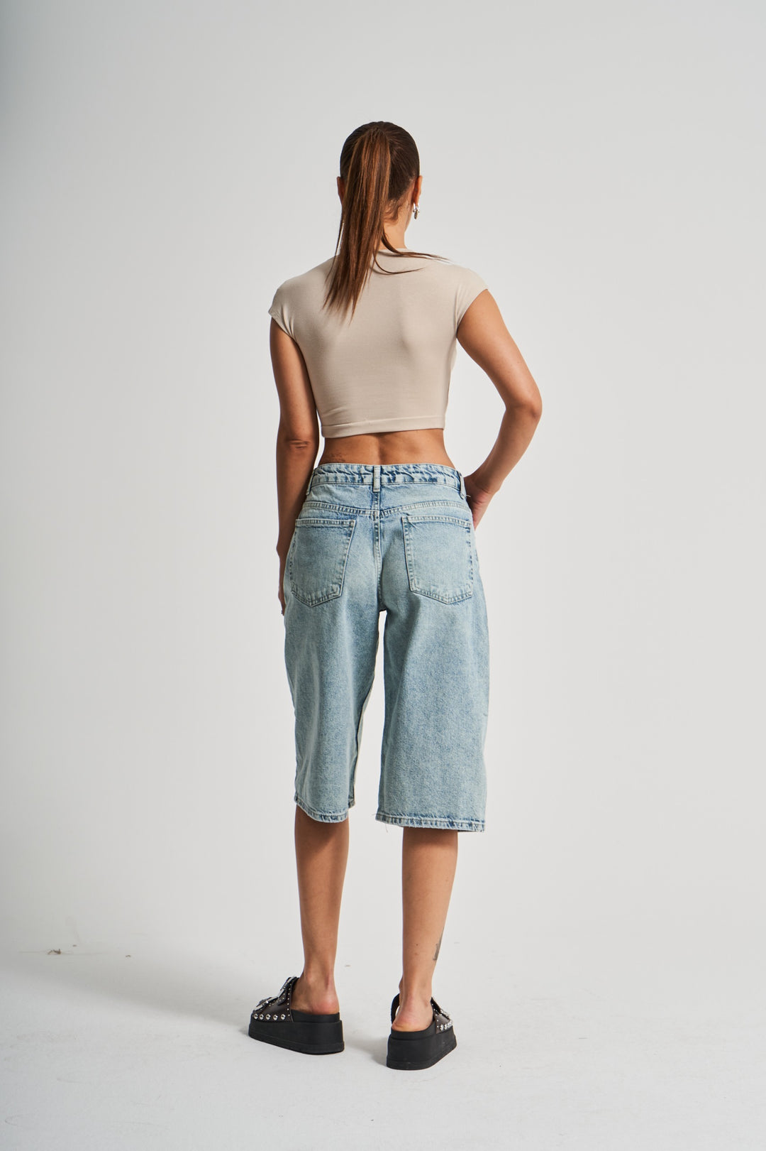 Routines Mid Waist Loose Jorts 4017 Jeans Routines Fashion