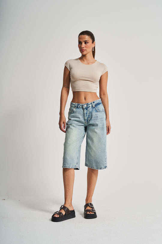 Routines Mid Waist Loose Jorts 4017 Jeans Routines Fashion