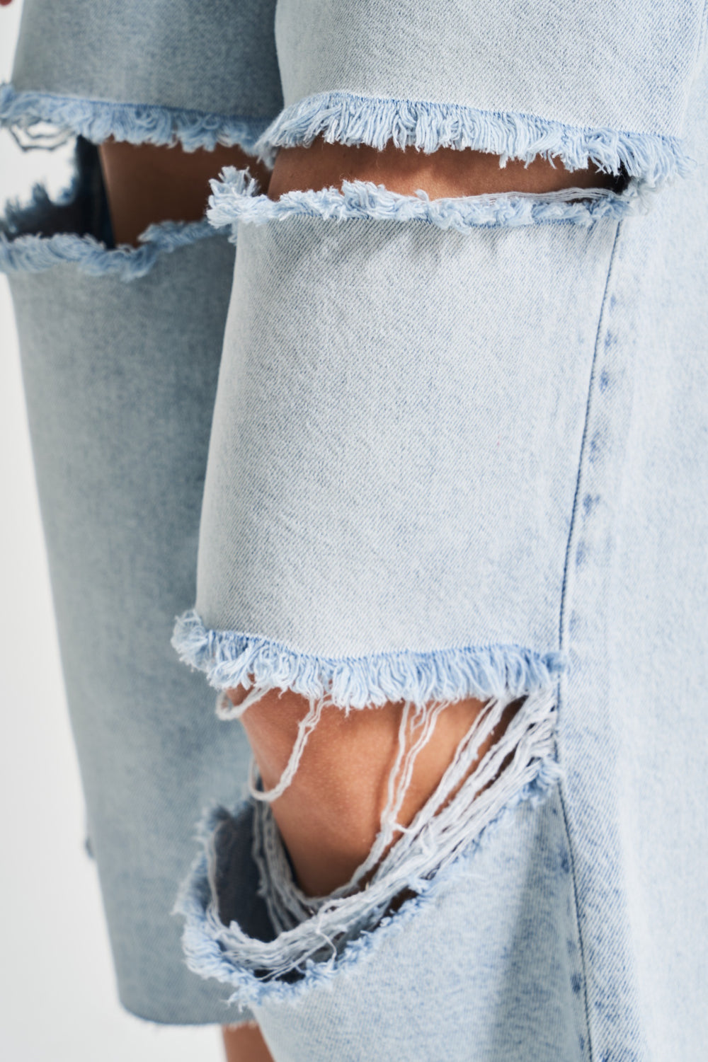 Routines Ripped Loose Jorts - Blue 3331 Jeans Routines Fashion