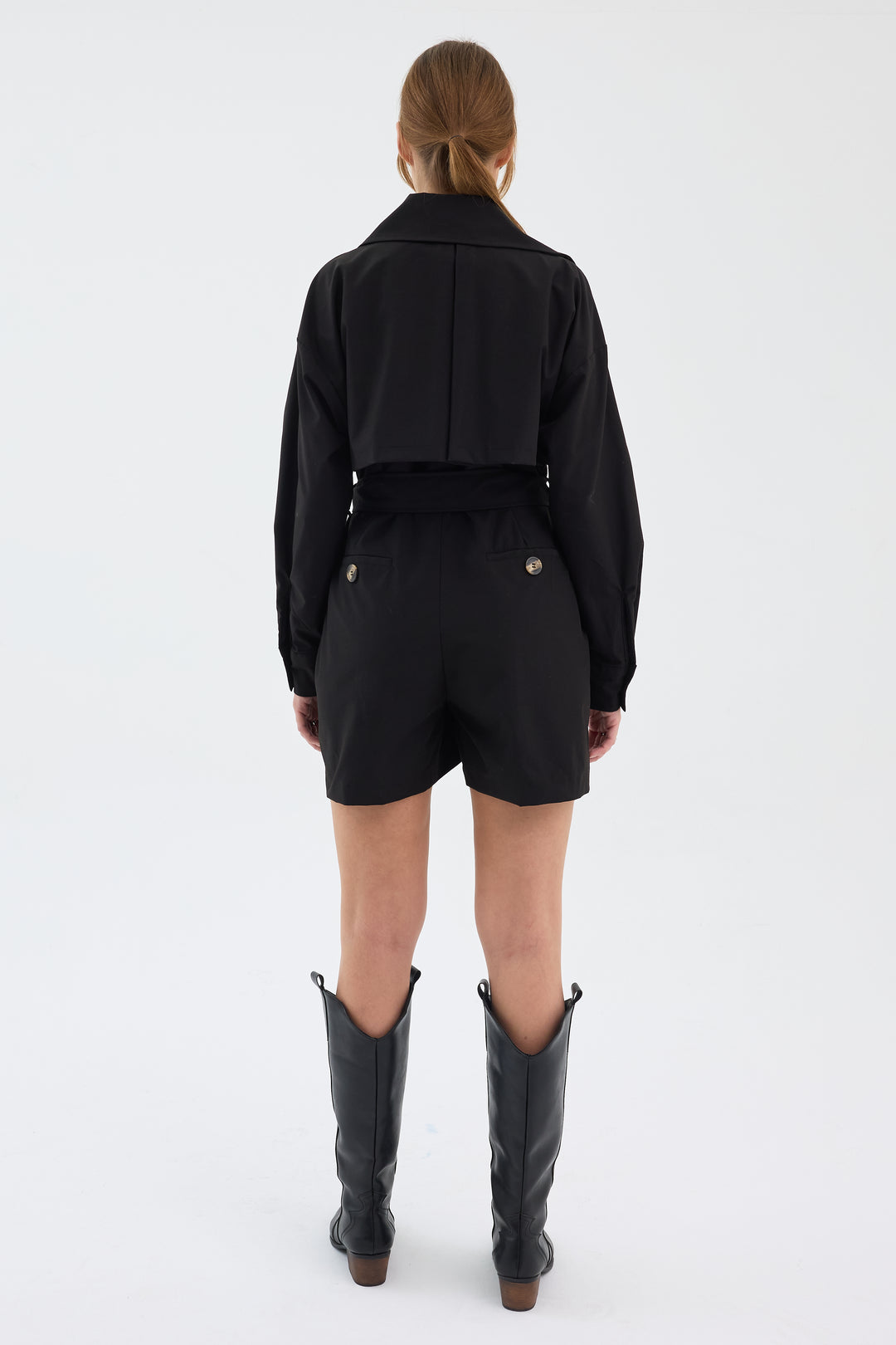 Routines Belted Trench Playsuit - Black 1760 Playsuit Routines Fashion