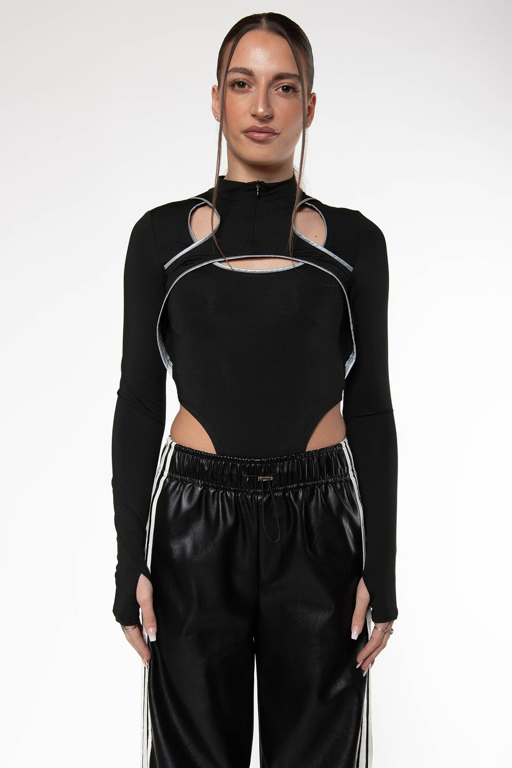 Zaire Stretch Cross Top - Black Top Routines Fashion