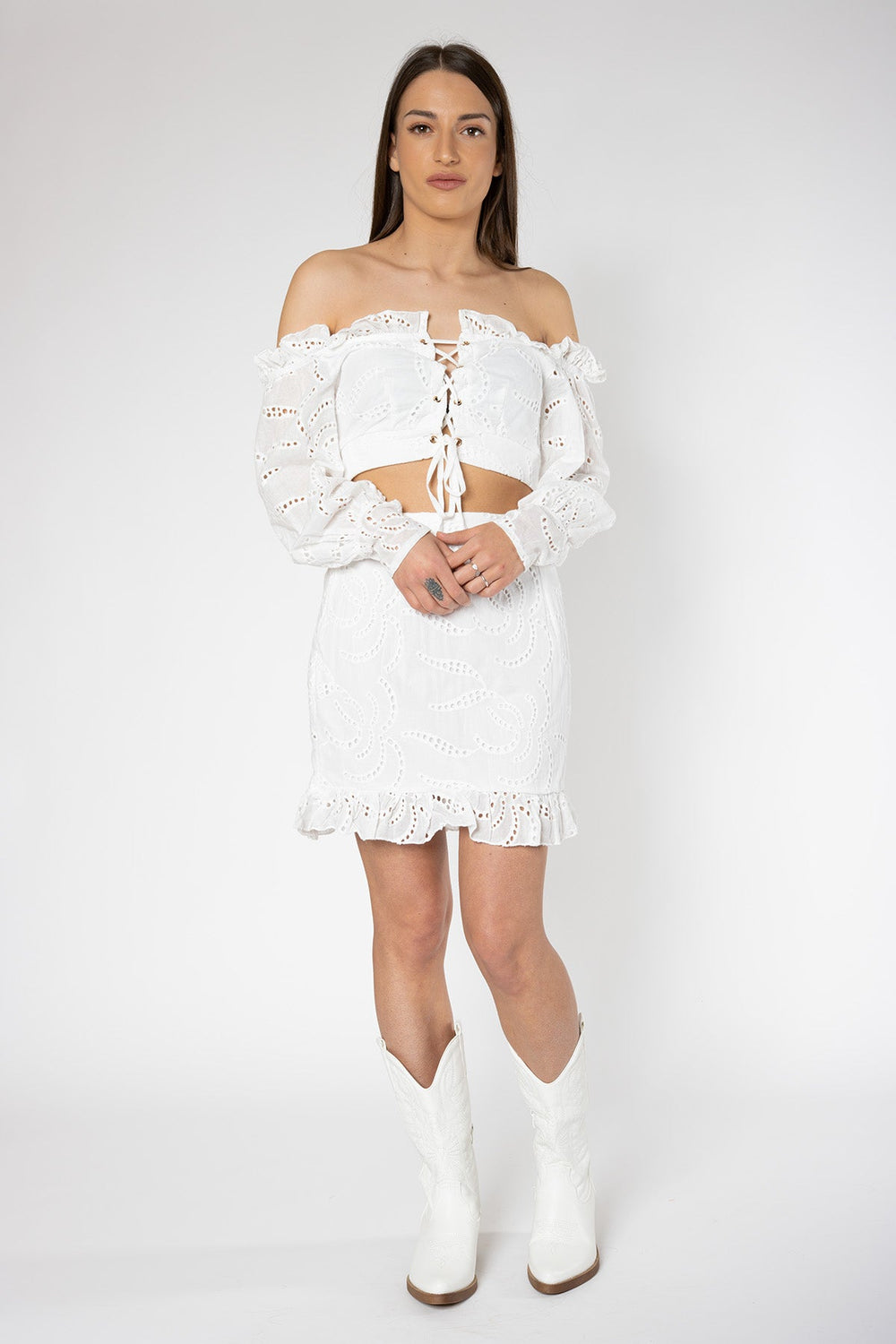 Ibiza Two Piece Set - White Set Routines Fashion
