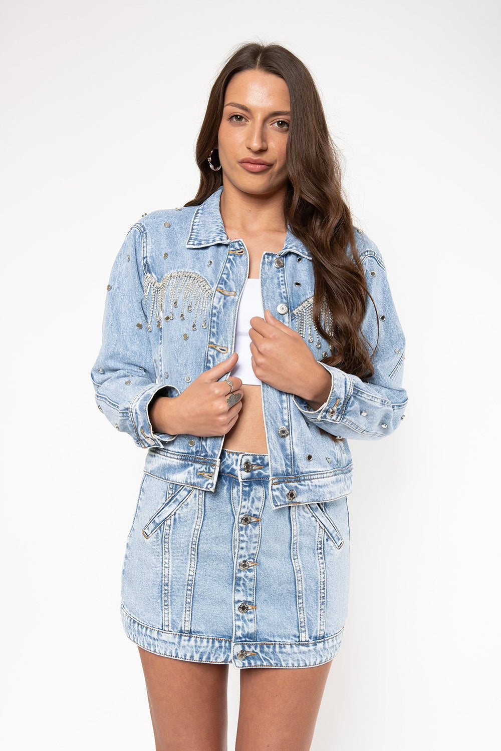 Meera Diamonds Fringe Jacket Jeans Jacket Routines Fashion