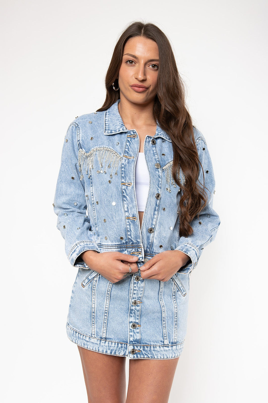 Meera Diamonds Fringe Jacket Jeans Jacket Routines Fashion