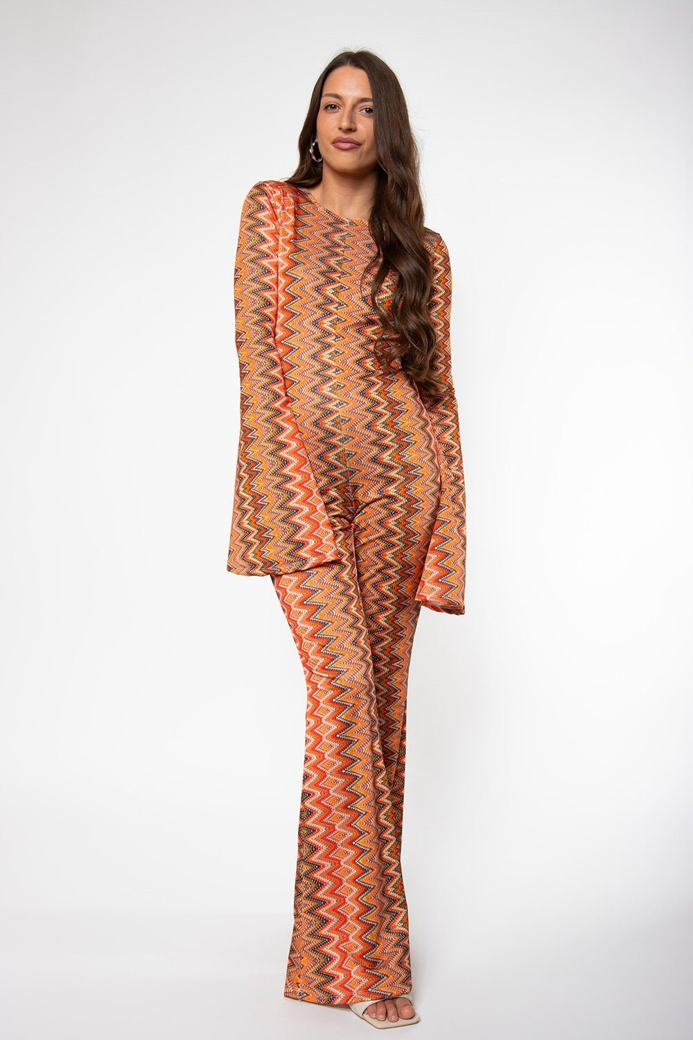 Routines Flared Jumpsuit - Orange Jumpsuit Routines Fashion
