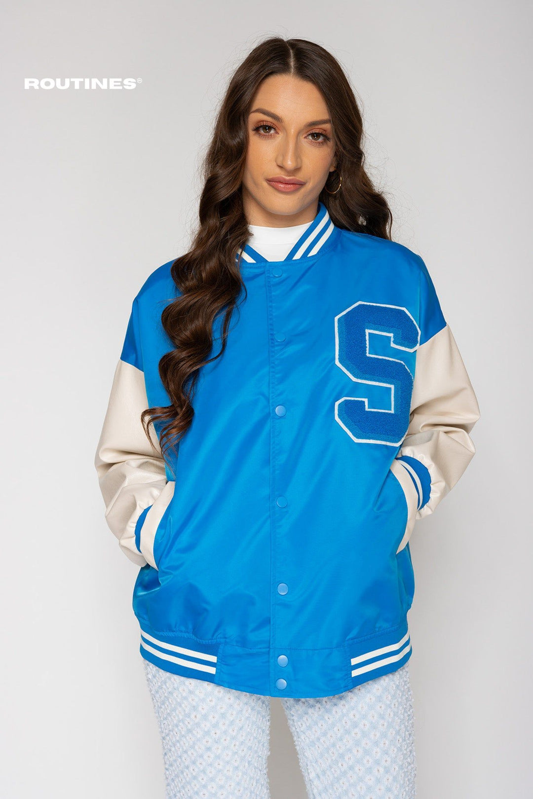 Jaelyn S Varsity Jacket - Blue Jacket Routines Fashion