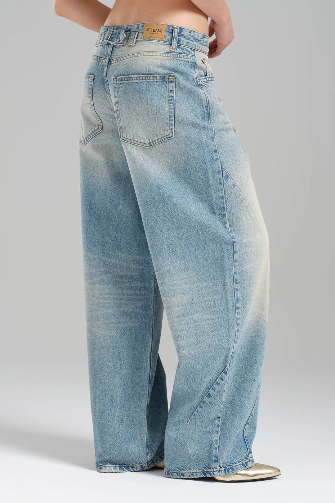 Routines Washed Baggy Jeans - Blue 3566 Jeans Routines Fashion