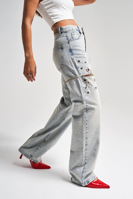 Routines Ring Detail Straight Jeans 4020 Jeans Routines Fashion
