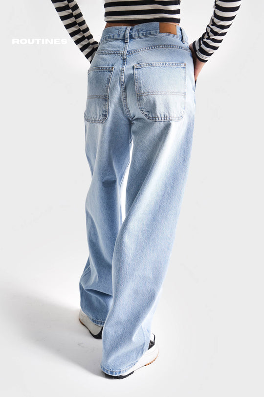 Routines Skater Baggy Jeans - Washed Blue 2952-2S5 Jeans Routines Fashion