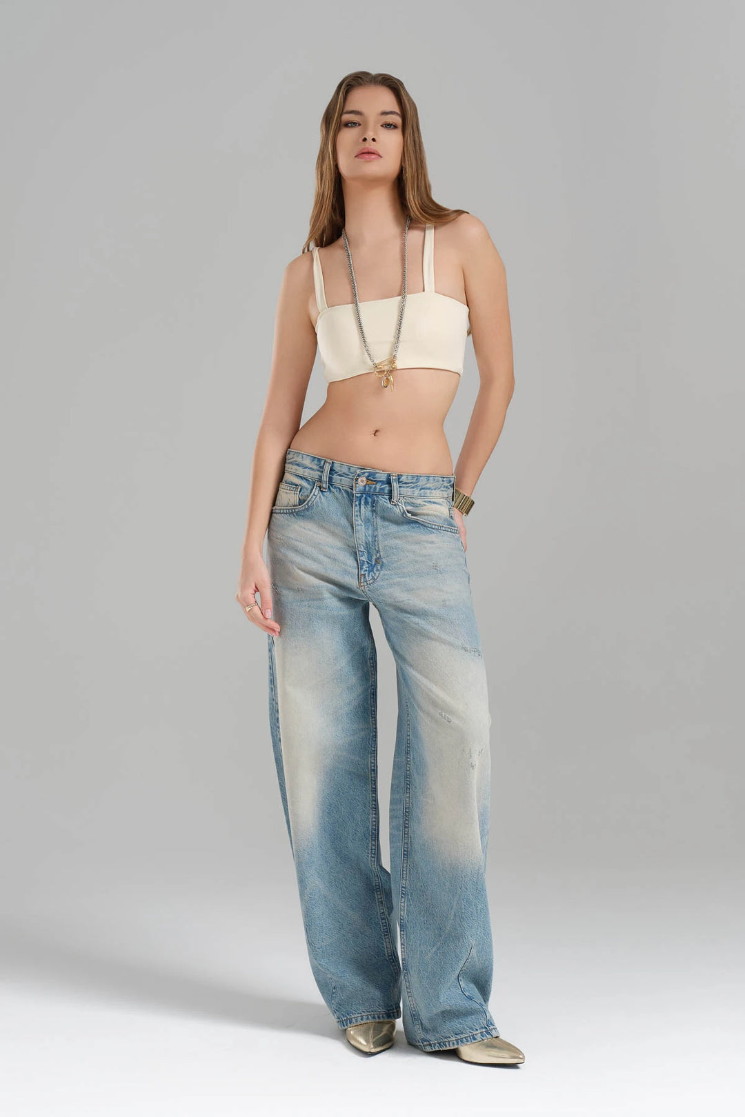 Routines Washed Baggy Jeans - Blue 3566 Jeans Routines Fashion