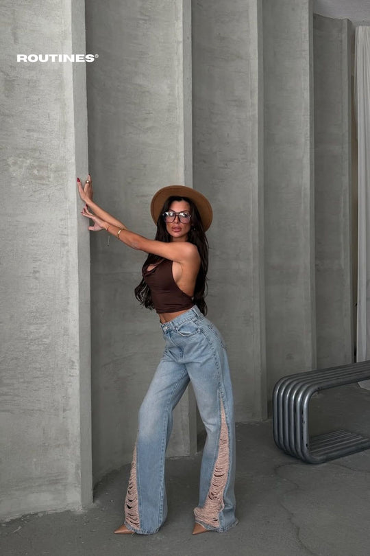 Routines Fringe Straight Leg Jeans 1227 Jeans Routines Fashion