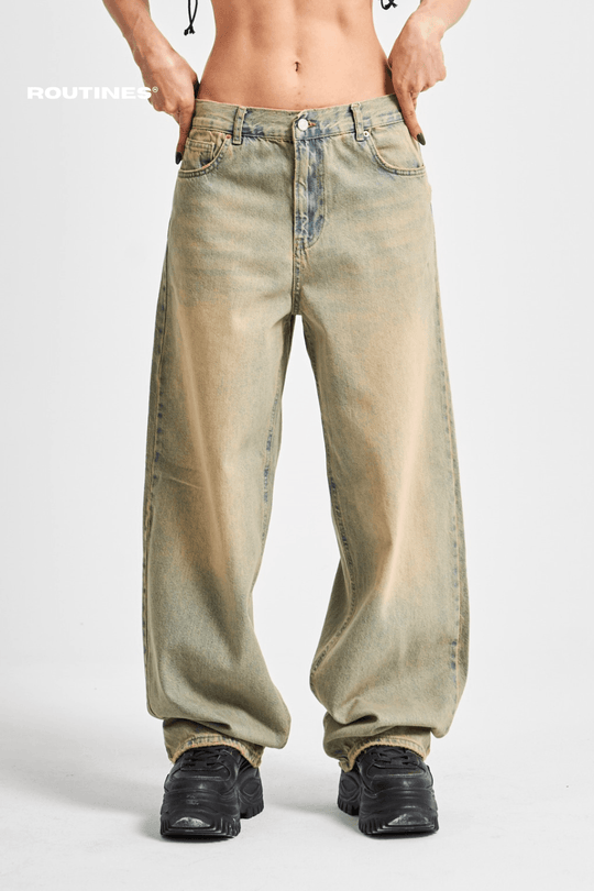 Routines Vintage Baggy Straight Jeans 3103-3S4 Jeans Routines Fashion   