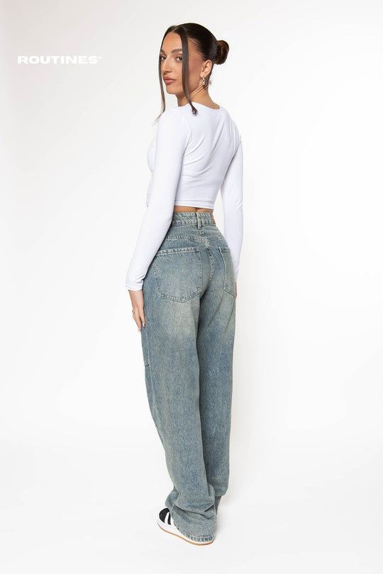 Lessi Lined Straight Leg Jeans Jeans Routines Fashion   