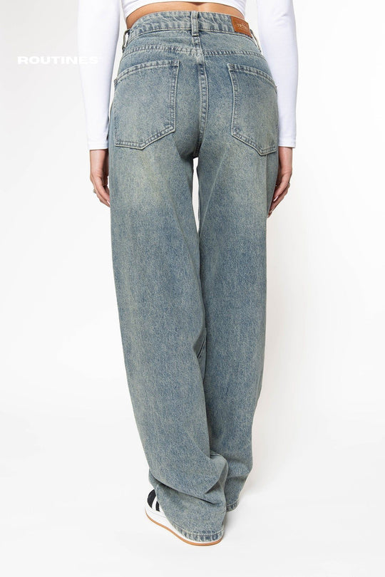 Lessi Lined Straight Leg Jeans Jeans Routines Fashion   
