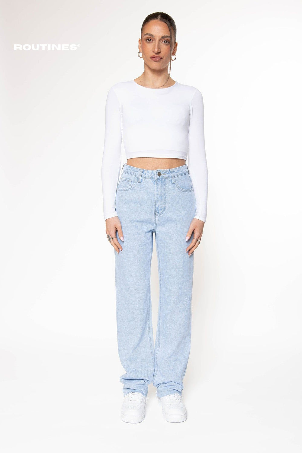 Maddie Washed Straight Leg Jeans Jeans Routines Fashion   