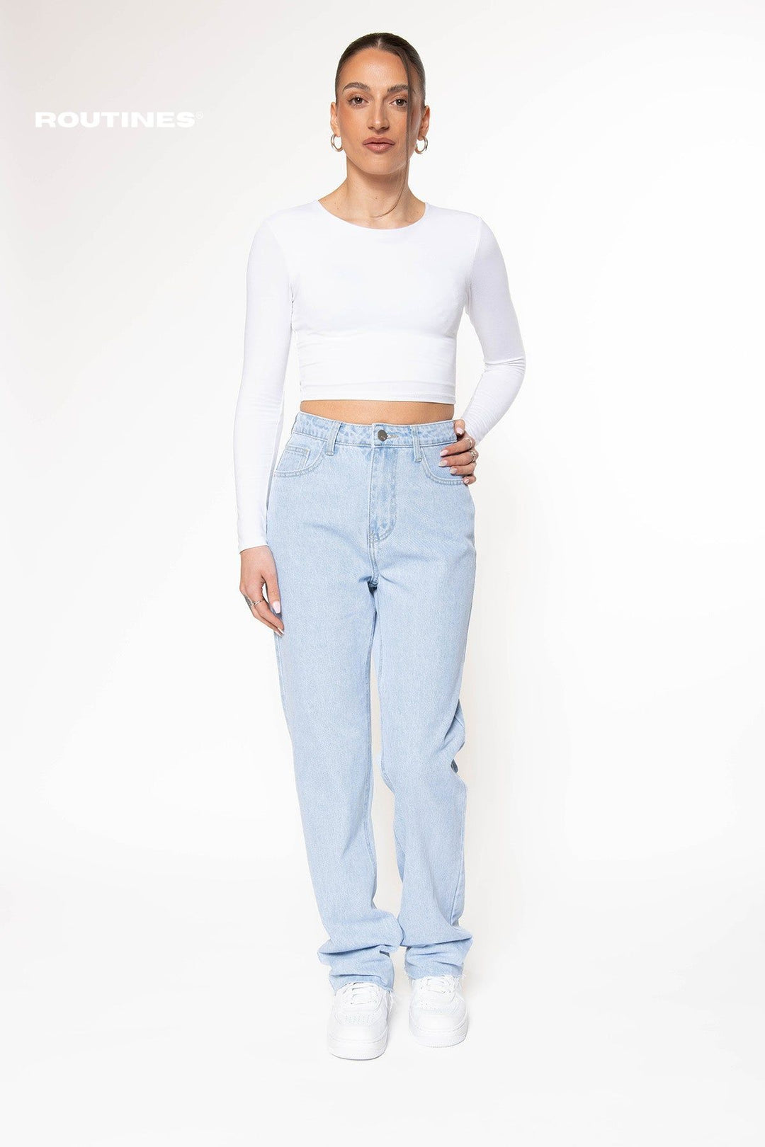 Maddie Washed Straight Leg Jeans Jeans Routines Fashion   