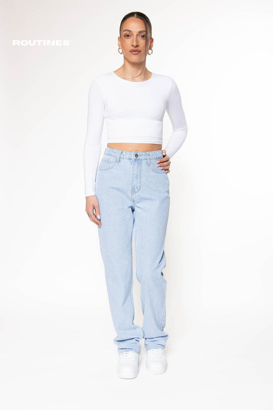 Maddie Washed Straight Leg Jeans Jeans Routines Fashion   