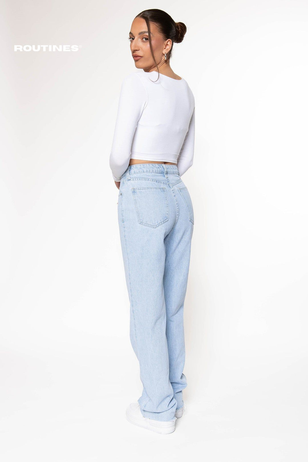 Maddie Washed Straight Leg Jeans Jeans Routines Fashion   