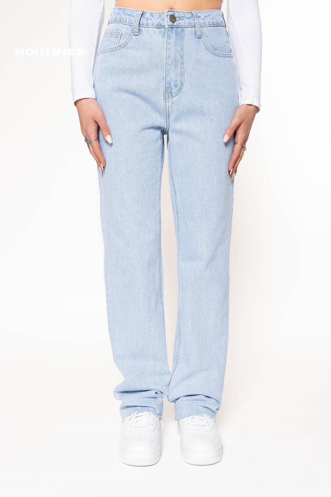 Maddie Washed Straight Leg Jeans Jeans Routines Fashion   