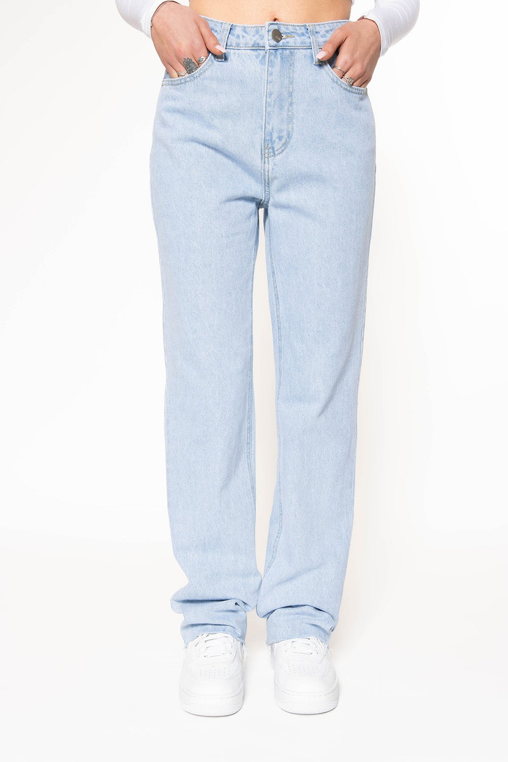 Maddie Washed Straight Leg Jeans Jeans Routines Fashion   