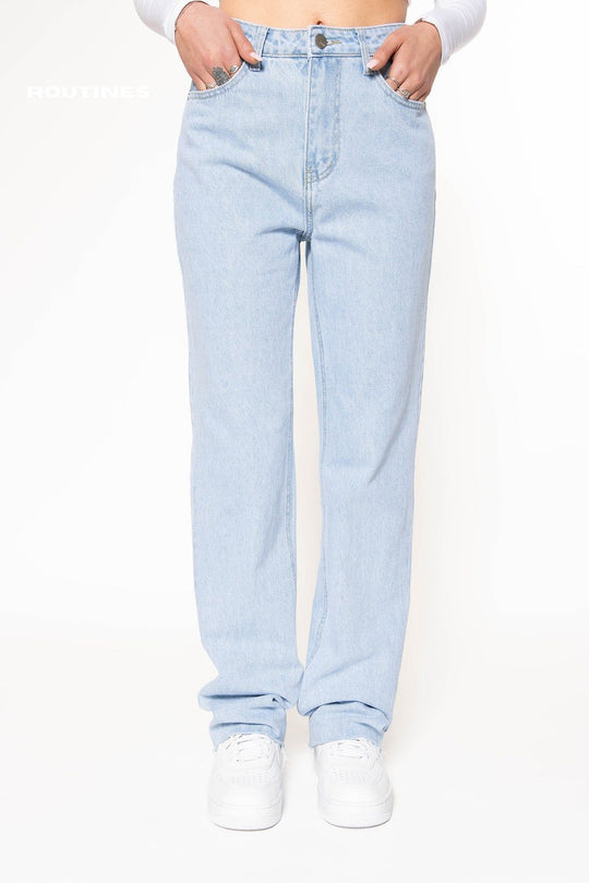 Maddie Washed Straight Leg Jeans Jeans Routines Fashion   