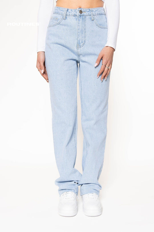 Maddie Washed Straight Leg Jeans Jeans Routines Fashion   