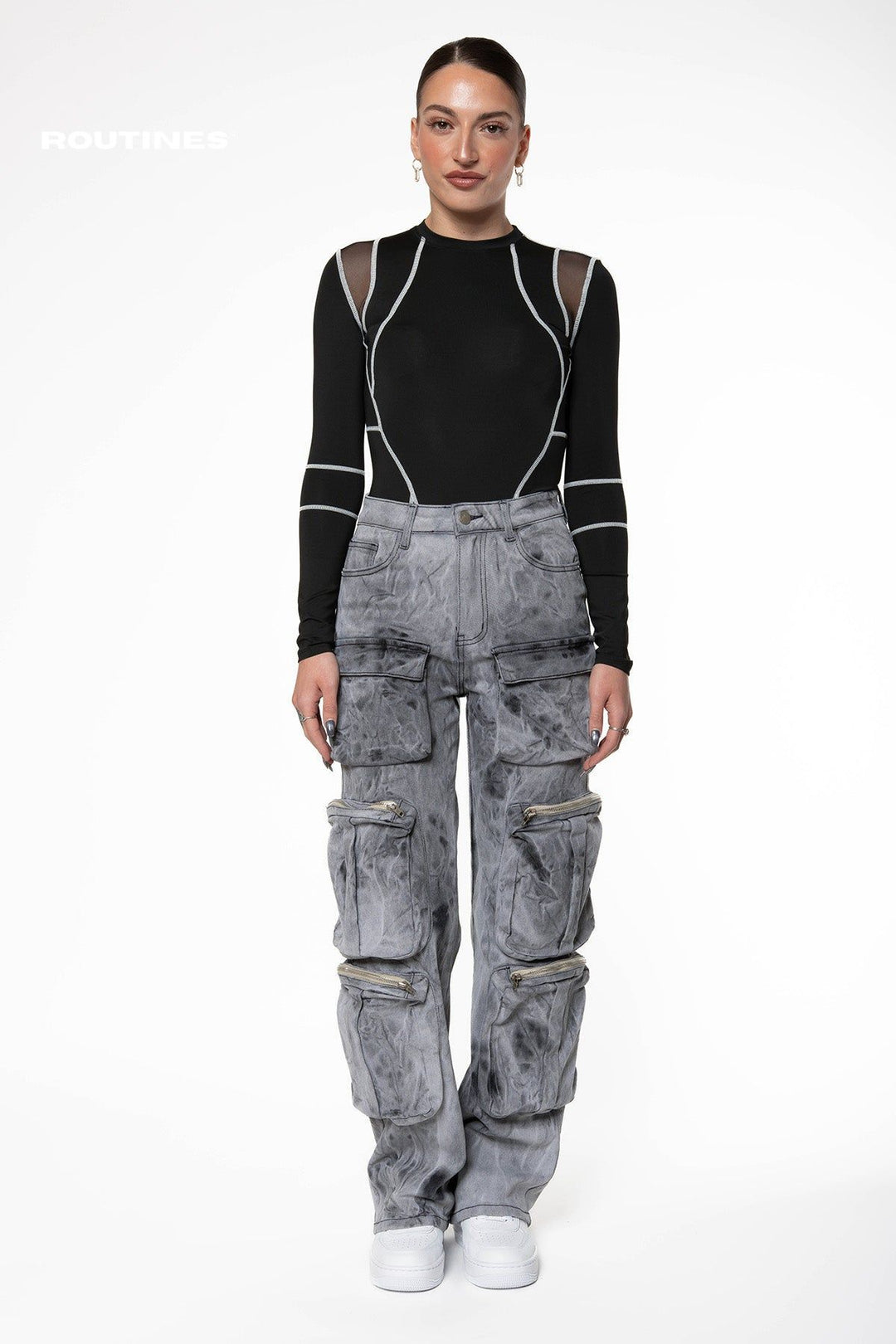 Monica Stitch Bodysuit - Black Body Routines Fashion   