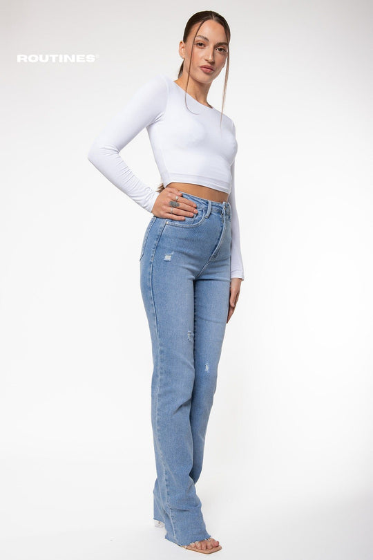 Quency Stretch Straight Leg Jeans - EXTRA TALL Jeans Routines Fashion   