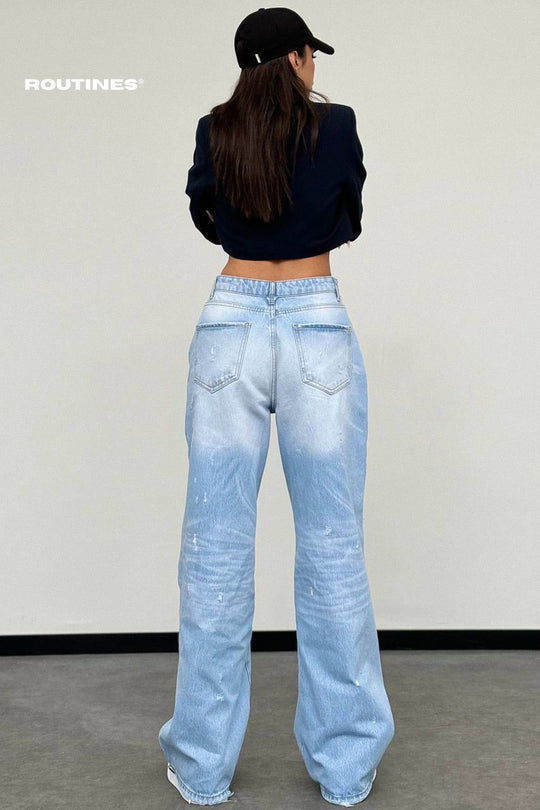 Routines Baggy Ripped Jeans 1203-7 Jeans Routines Fashion   