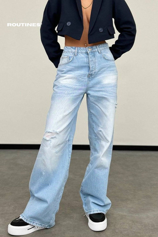 Routines Baggy Ripped Jeans 1203-7 Jeans Routines Fashion   
