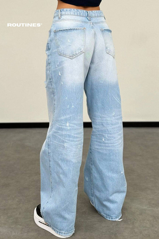 Routines Baggy Ripped Jeans 1203-7 Jeans Routines Fashion   