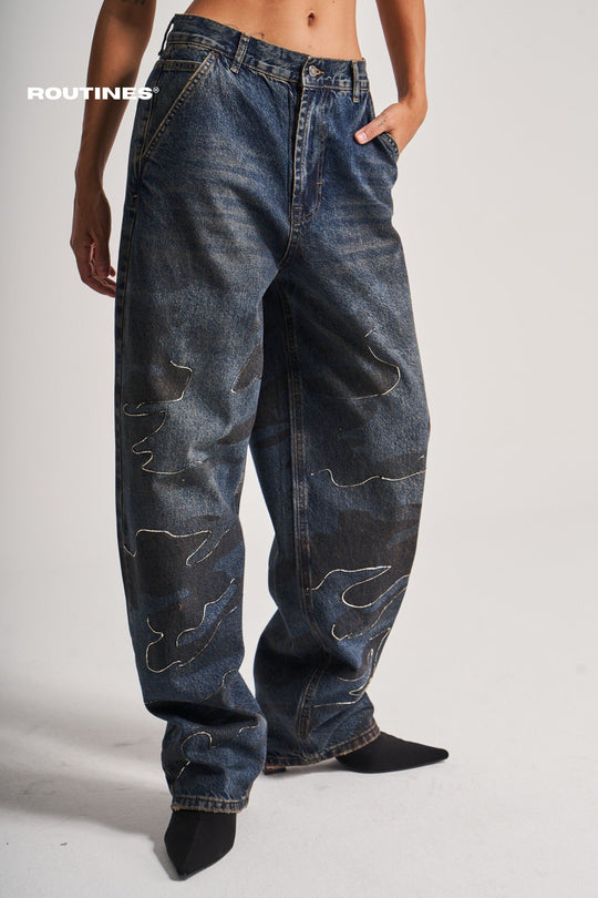Routines Camouflage Straight Jeans 3602 Jeans Routines Fashion   