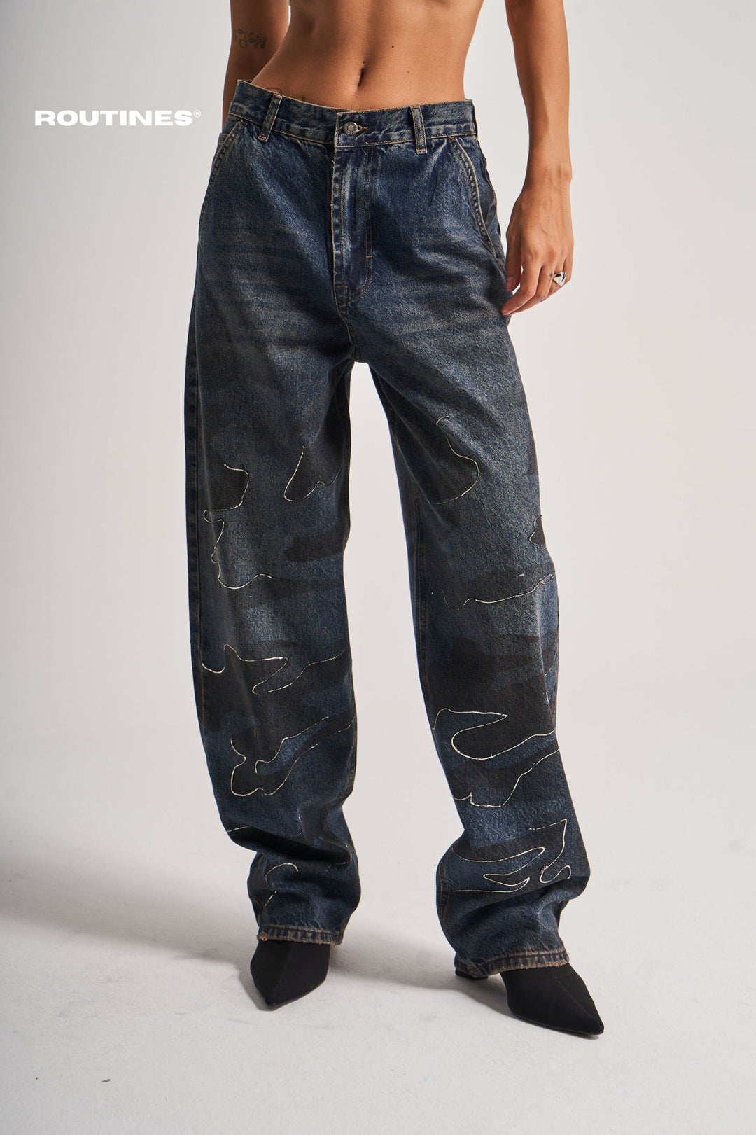 Routines Camouflage Straight Jeans 3602 Jeans Routines Fashion   