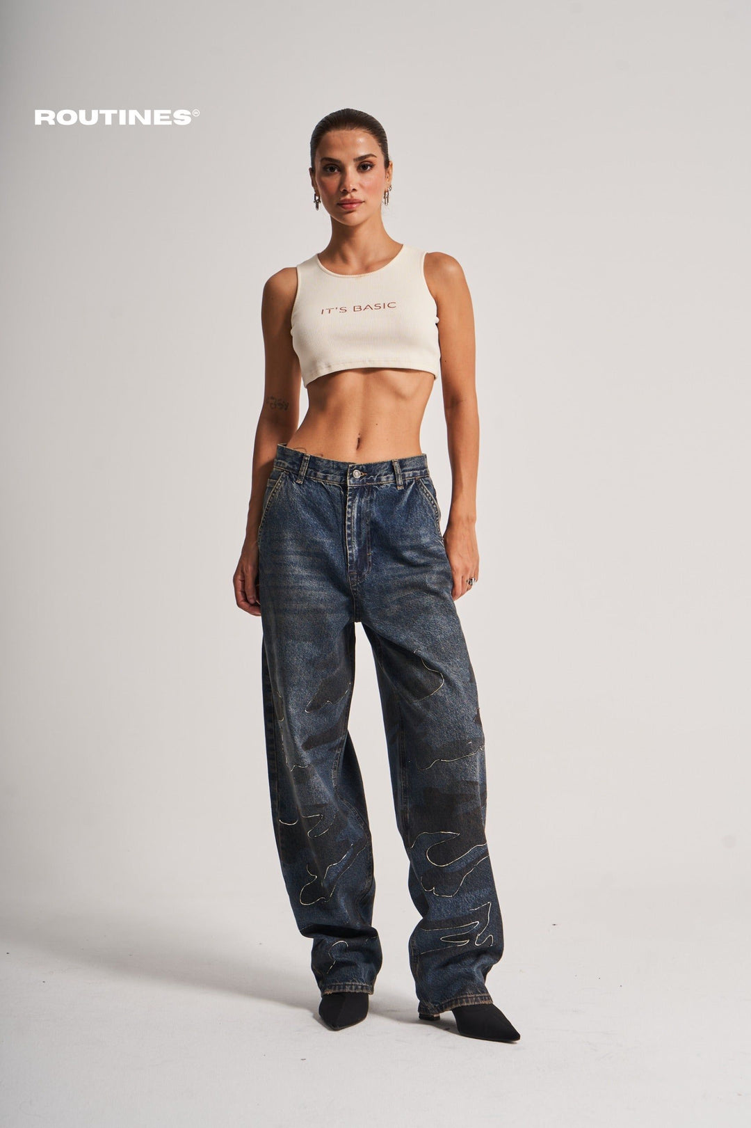 Routines Camouflage Straight Jeans 3602 Jeans Routines Fashion   