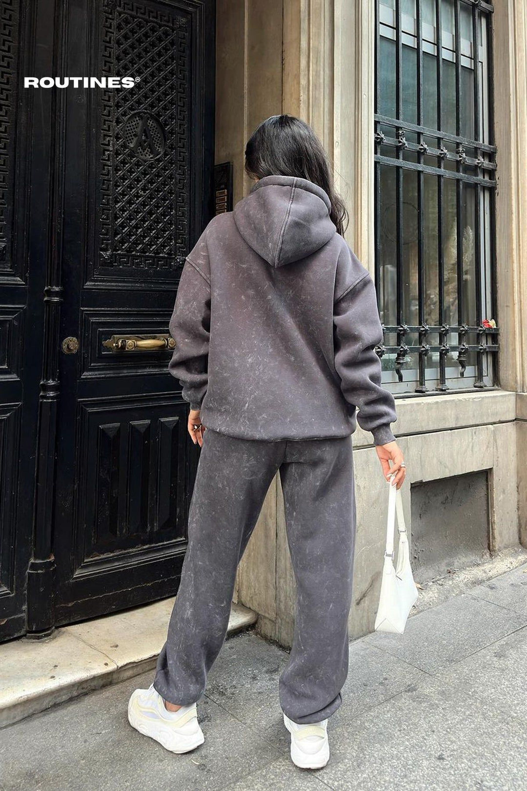 Routines Chicago Acid Wash Two Piece Jogger Set 24114 Set Routines Fashion   