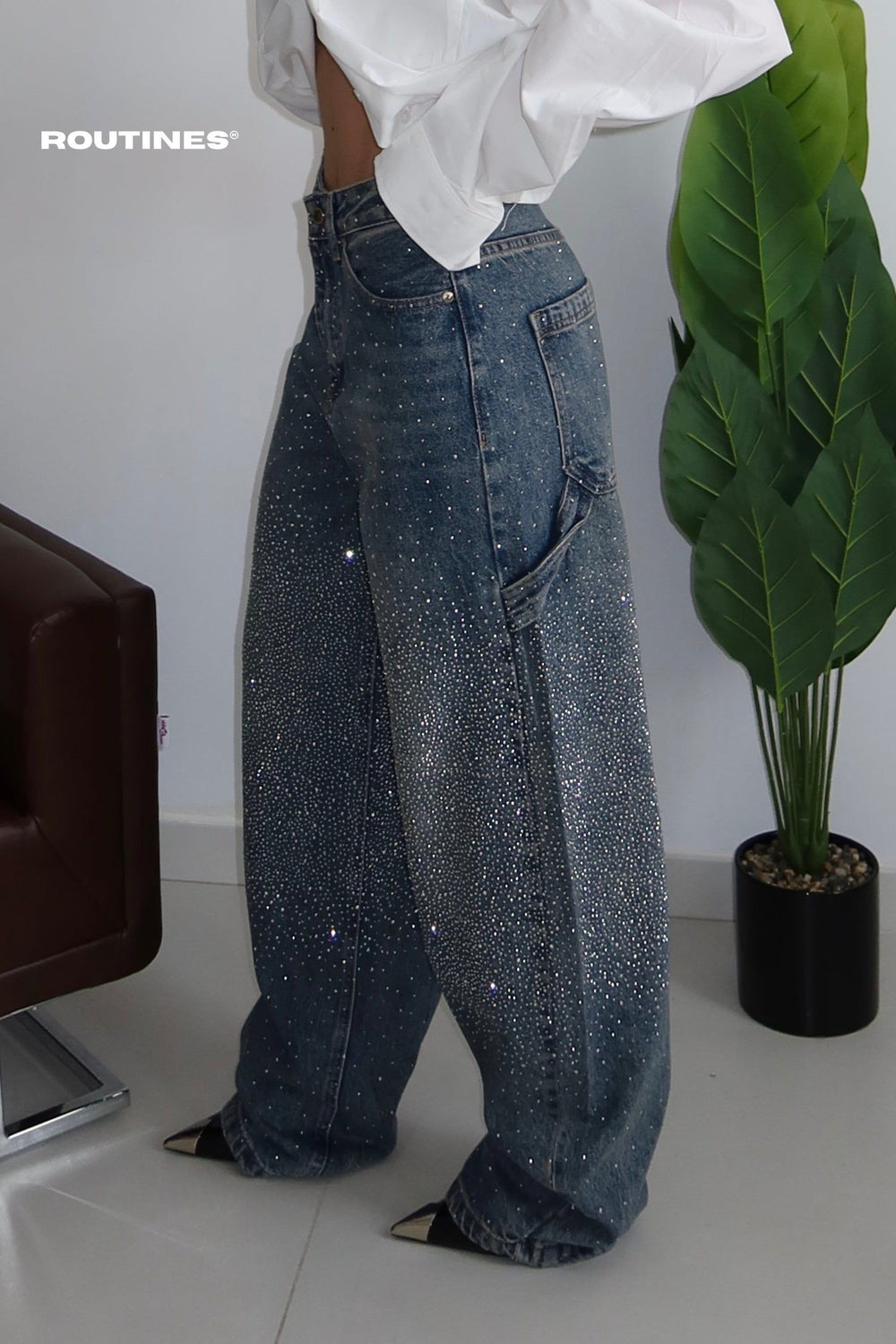 Routines Diamonds Carpenter Baggy Jeans - Dark Blue 3290 Jeans Routines Fashion