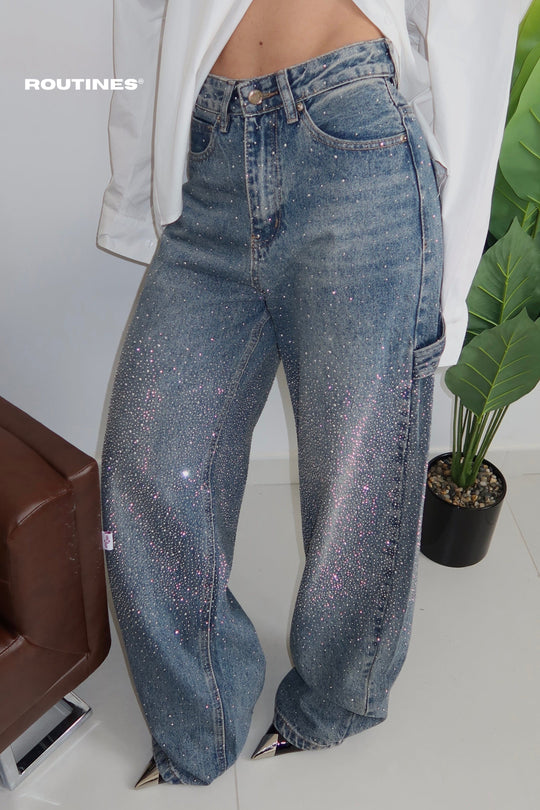 Routines Diamonds Carpenter Baggy Jeans - Dark Blue 3290 Jeans Routines Fashion