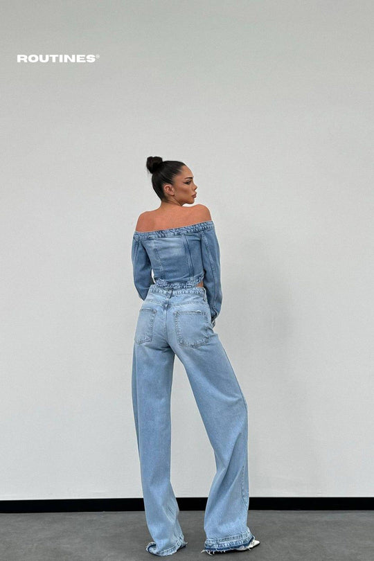 Routines Distressed Straight Leg Jeans 1287-2 Jeans Routines Fashion   