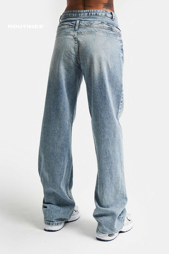 Routines Double Waisted Straight Leg Jeans 3250 Jeans Routines Fashion   