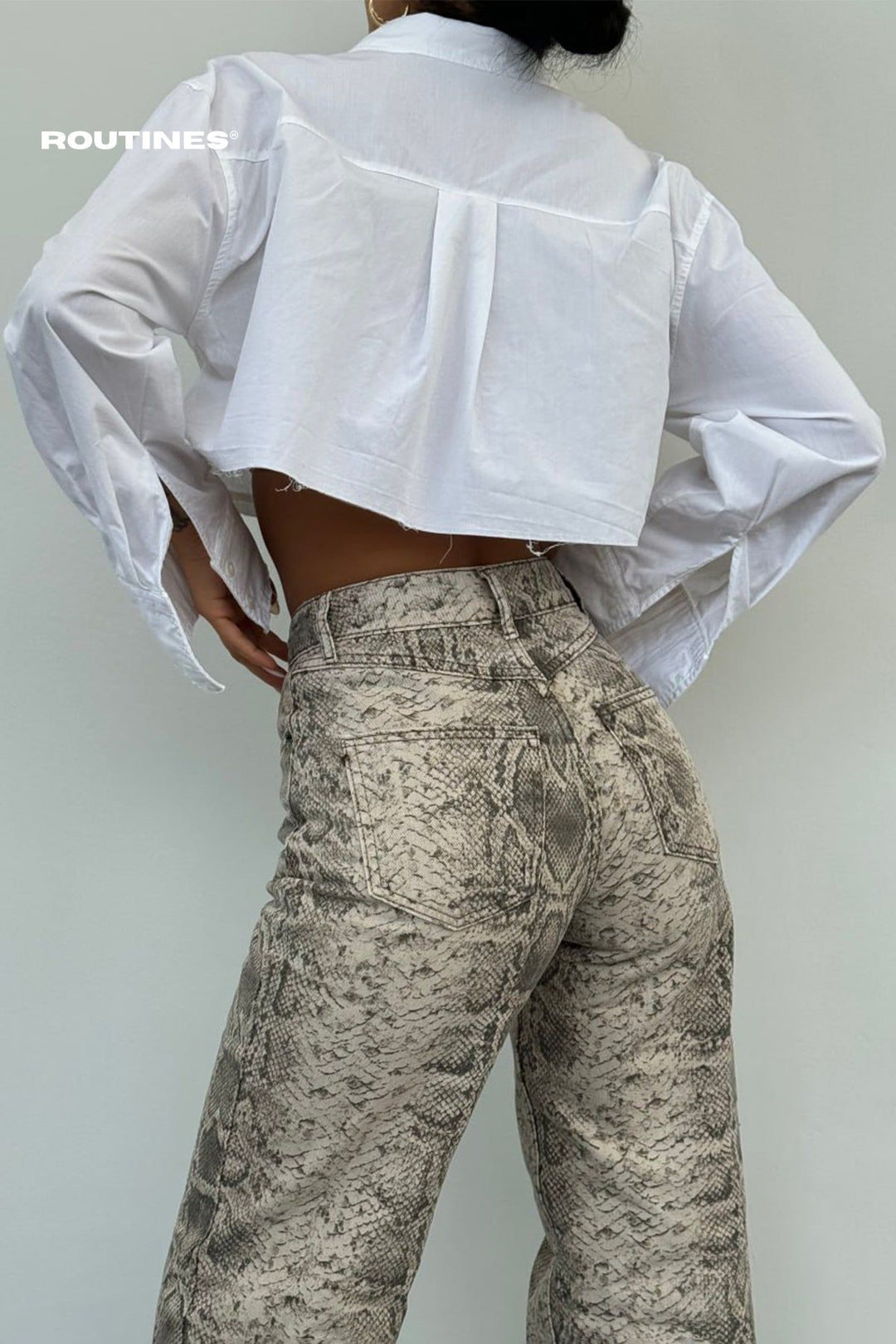 Routines Python Straight Leg Jeans - Beige 1318-1 Jeans Routines Fashion   