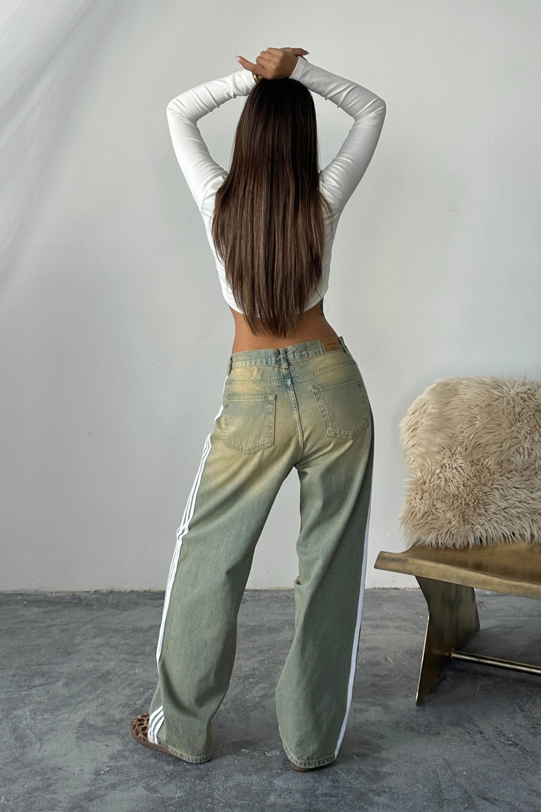 Routines Striped Vintage Loose Jeans 3103 Jeans Routines Fashion