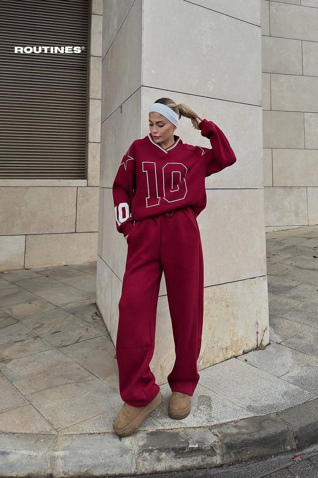 Routines Tenstar Tracksuit - Burgundy 4767 Set Routines Fashion