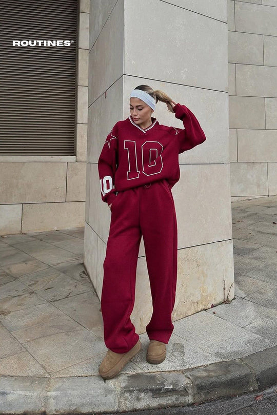 Routines Tenstar Tracksuit - Burgundy 4767 Set Routines Fashion