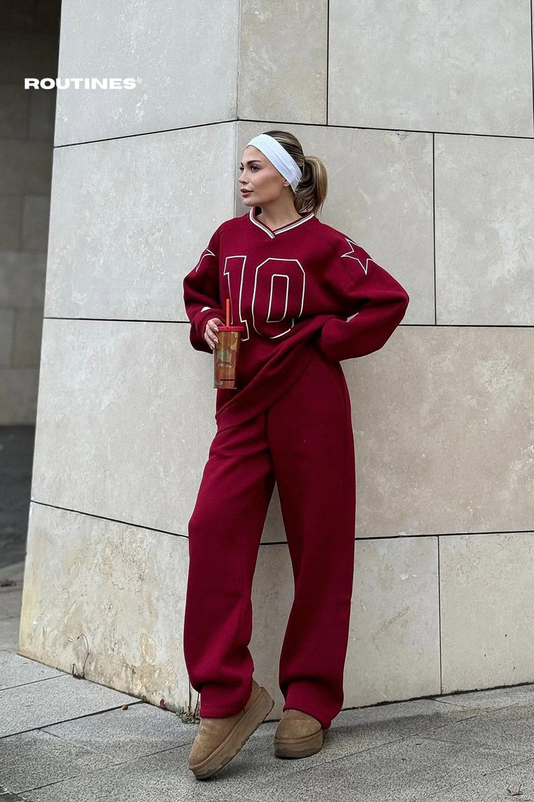 Routines Tenstar Tracksuit - Burgundy 4767 Set Routines Fashion