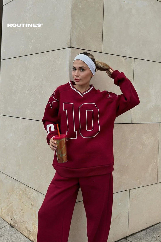 Routines Tenstar Tracksuit - Burgundy 4767 Set Routines Fashion