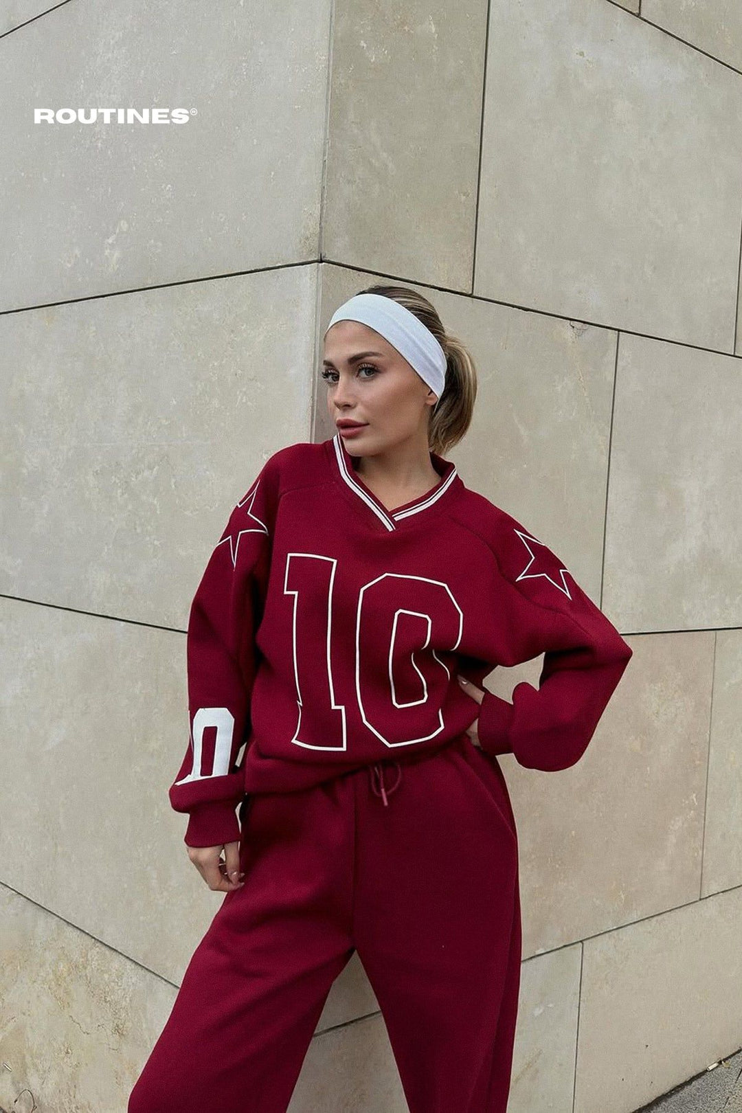 Routines Tenstar Tracksuit - Burgundy 4767 Set Routines Fashion