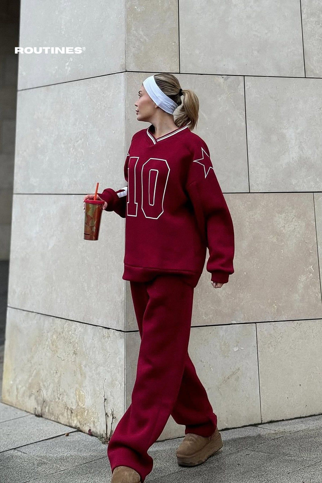 Routines Tenstar Tracksuit - Burgundy 4767 Set Routines Fashion
