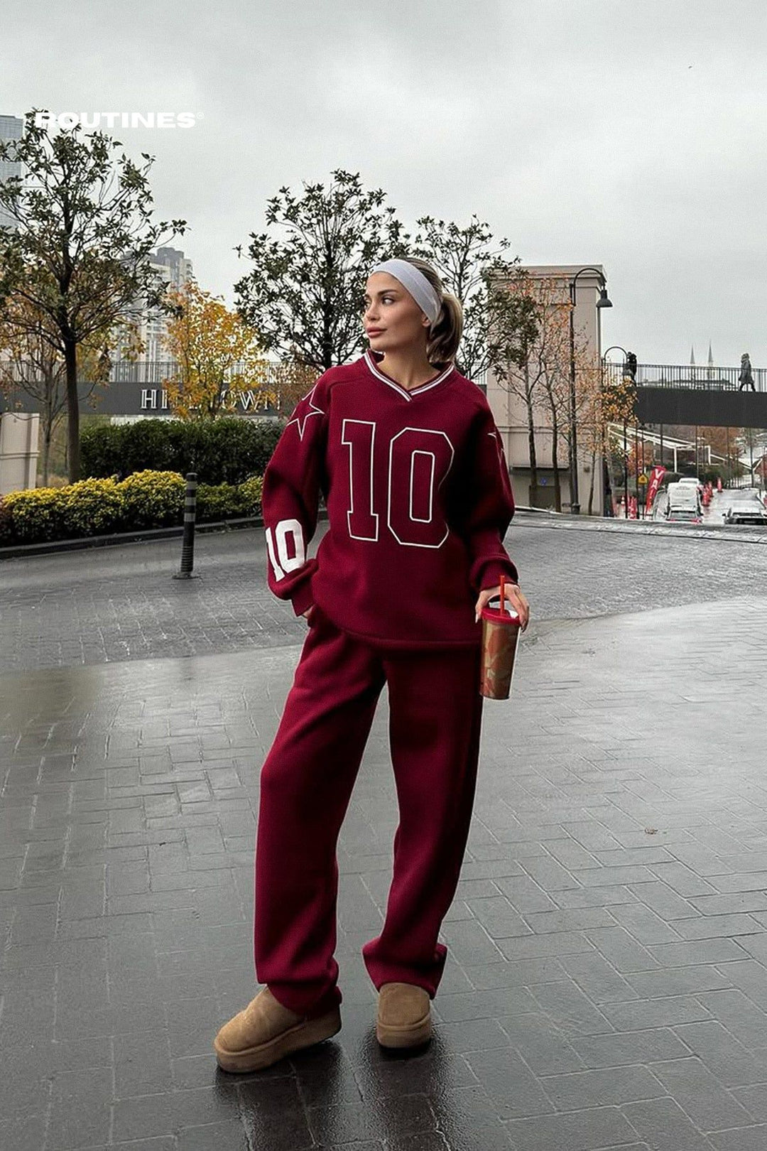 Routines Tenstar Tracksuit - Burgundy 4767 Set Routines Fashion