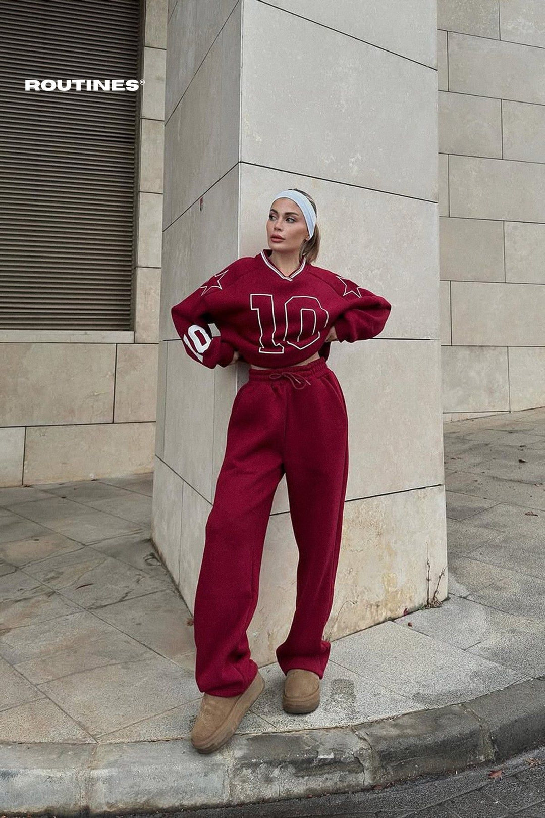Routines Tenstar Tracksuit - Burgundy 4767 Set Routines Fashion